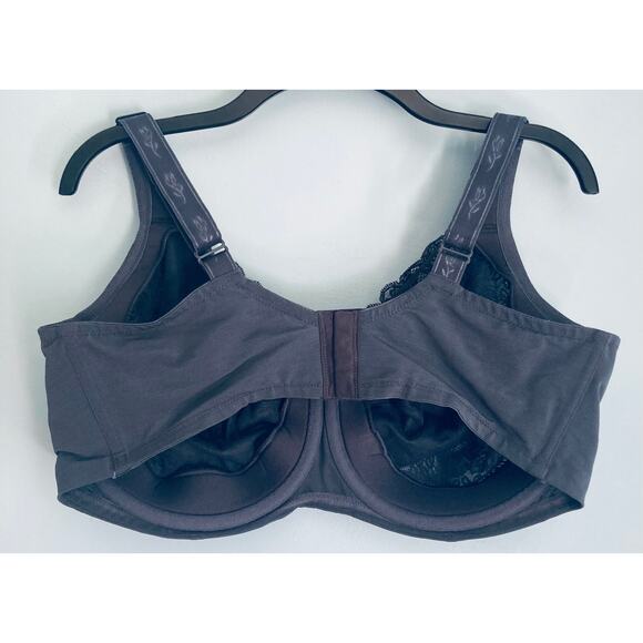 Elila Bra Full Coverage Stretch Lace Gray 42H - Picture 3 of 11